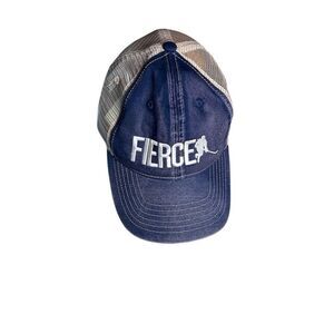 Fierce Girl hockey Trucker Hat Unisex Navy Snapback Mesh Back Cap